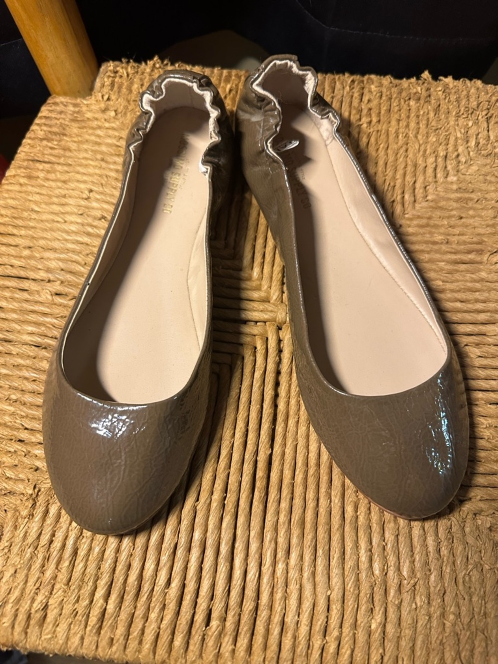 Mossimo Supply Co. Taupe Patent Elastic-Back Ballet Flats